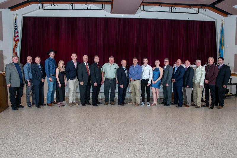 Honored as Top Responders for 2021 are (l-r) Chuck Snyder, Gordon Boslet Jr., Arnold Pitman, Nick Williams, Stephanie Karl, Jeremiah Burton, Arnie Edelman, Conner Anderson, Leonard Tylecki, Warren Jones, Thomas Barrett, Thad Karl, Zoe Peters standing in for Ryan Peters, Ralph Karl, Chatham Marsch, Harry Miller, Howard Blizzard, Kent Swarts and Donald Mitchell Jr.